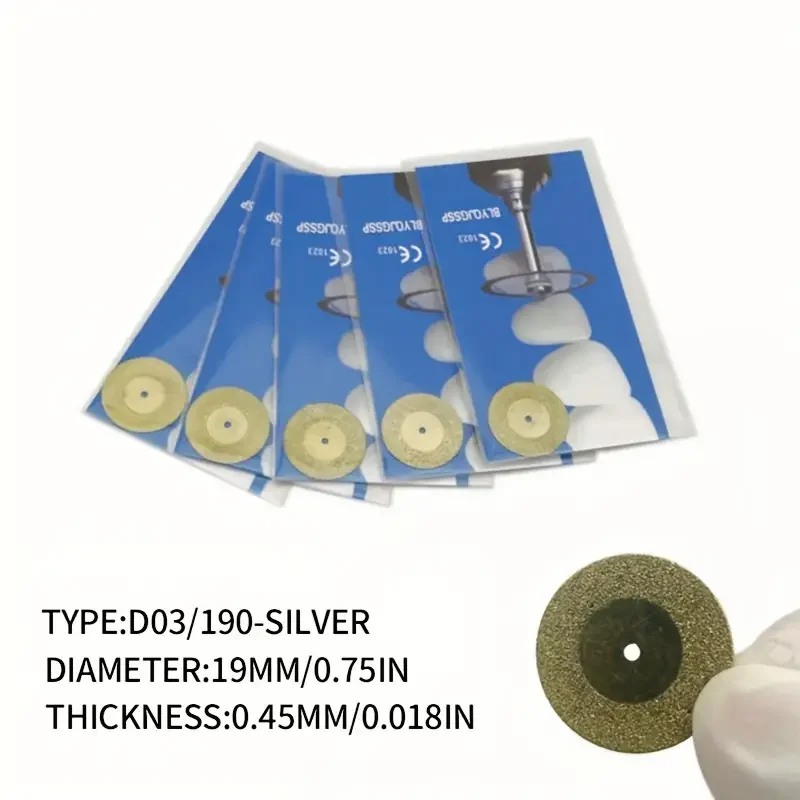 Disco de Diamante Dental de doble cara, herramienta de corte de grano, grosor, muela de diamante para laboratorio Dental, 5 piezas