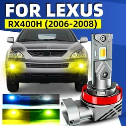 2x Car LED Front Fog Lights Bulbs Dual Colors Switchback White Yellow For Lexus RX400h 2006 2008 2007 12V canbus ice blue green