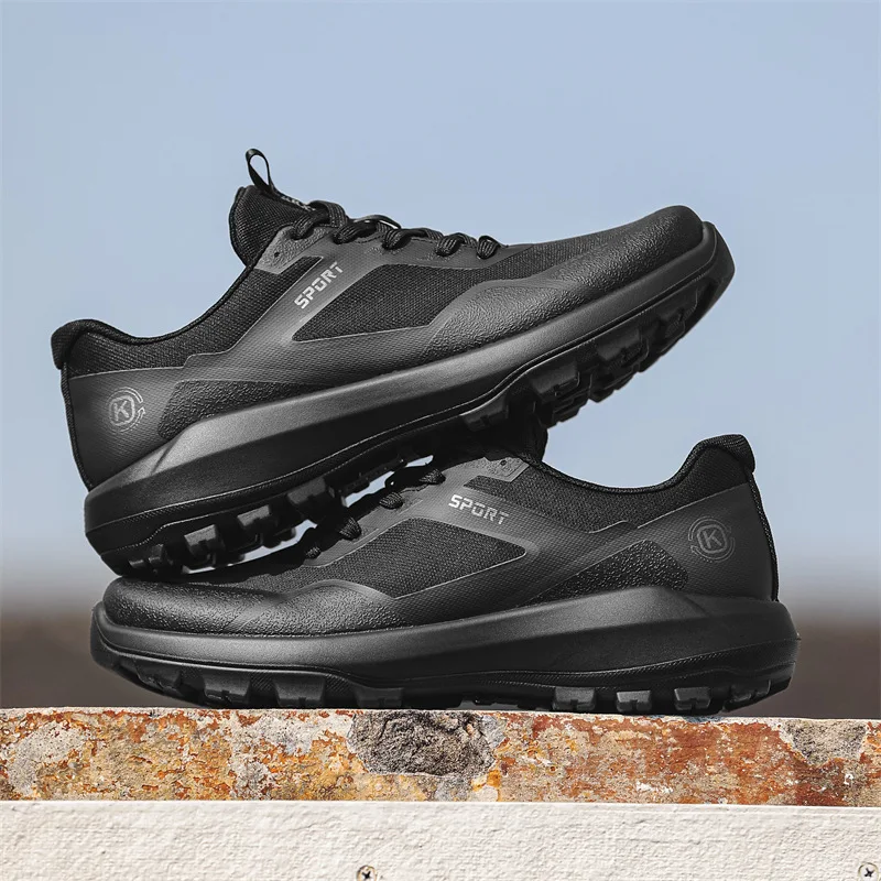 

Новый стиль, спортивная обувь, мужские дышащие студенческие кроссовки для бега, уличная прогулочная спортивная походная обувь, черные повседневные мужские кроссовки