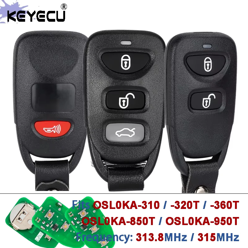 

KEYECU 313/315 МГц OSL0KA-310, TOSL0KA-320T, OSL0KA-360T/ 850T/950T дистанционный брелок для Hyundai Elantra Tucson Sonata 2005-2016