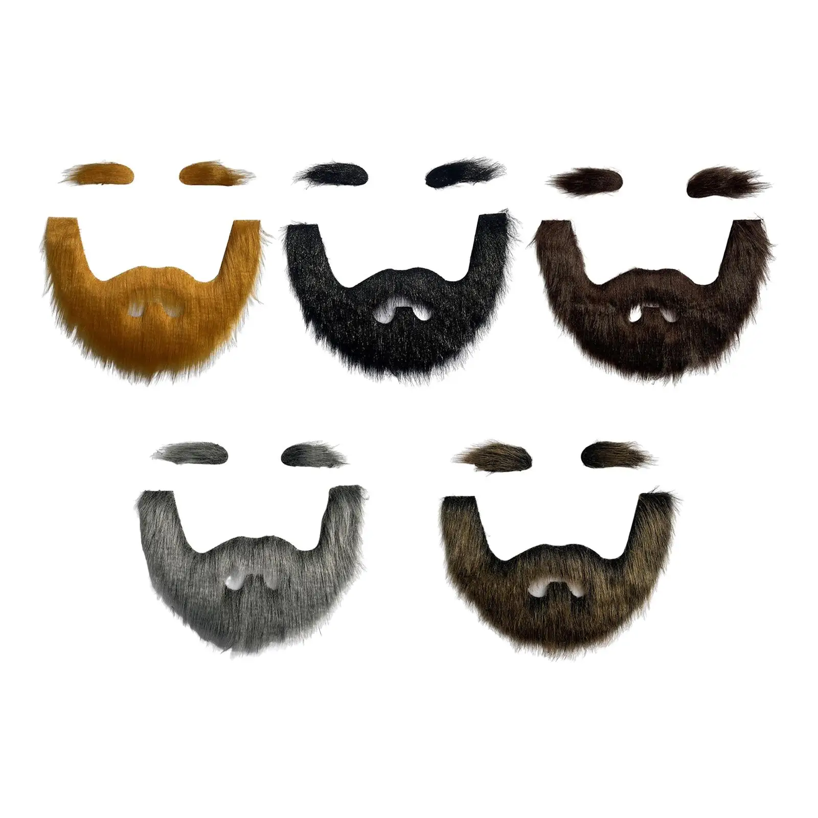 False Eyebrow and Beard Set Costume DIY Realistic Fluff Beards Novelty Mustache