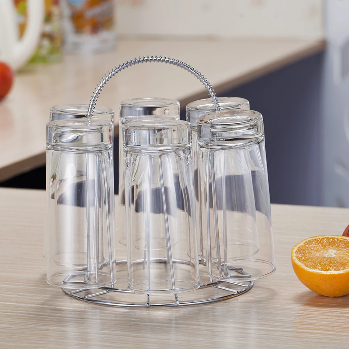 

2 Pcs Stainless Steel Water Cup Holder Upside Down Glass Holder Household Glass Cup Drain Storage Tool (Tall Type, Sil
