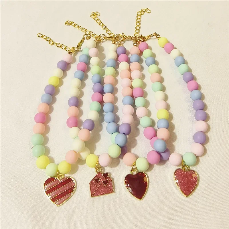 Hot Sale Luxury Cat Collar Puppy Pearl Necklace Love Pendant Collar for Cats Small Dogs Ragdoll Cat Necklaces Pet Accessories