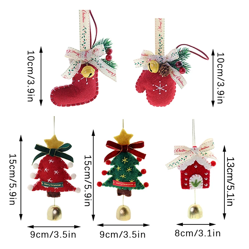 Árvore de natal pendurado ornamentos sinos decorações de presente acessórios do carro decoração festiva pequenos encantos pendurados perfeito para o feriado