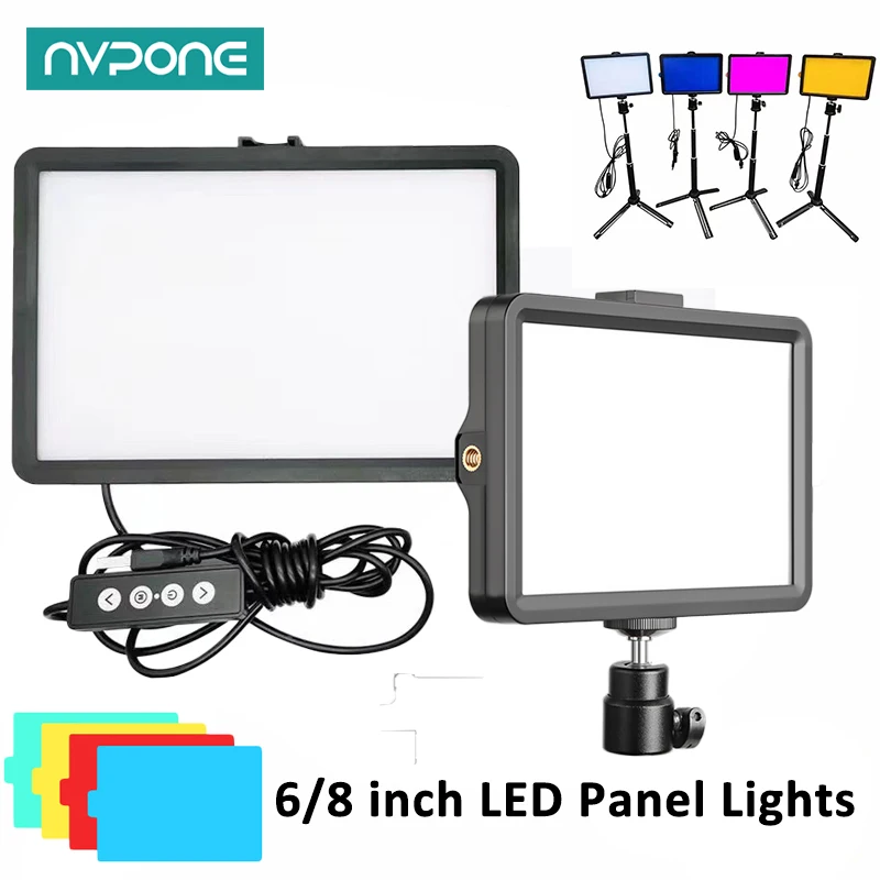 6/8 Inch Video Led Light Photography Selfie Dimmable Video Fill Light for Photo Studio Live Stream Fill Lamp with Tripod Stand