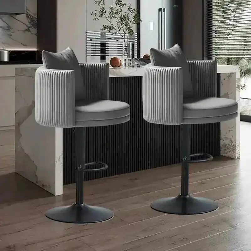 كراسي بار فناء عتيقة معدنية بسيطة ذهبية الحلاقين بيسترو انتظار كراسي بار مكافحة موضة مأدبة أثاث فاخر #4