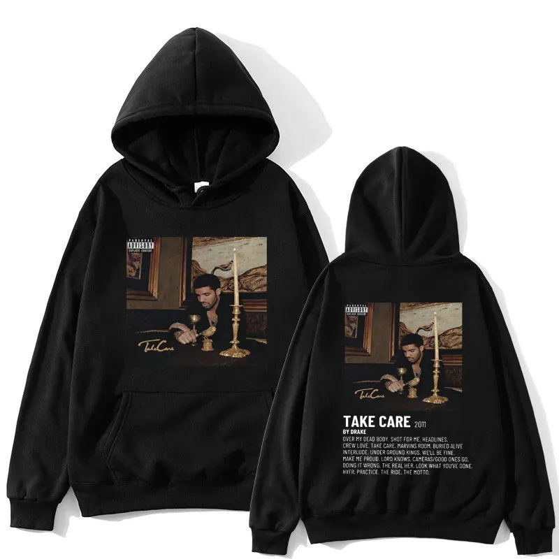 

Rapper Drake Music Album Take Care Hoodie Men Women Hip Hop Gothic Retro Hoodies Oversized Casual Fleece Sweatshirt Streetwear