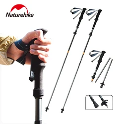 Naturehike 2pcs Carbon Fiber Climbing Sticks Outdoor Ultralight Adjustable Trekking Poles Hiking Portable Telescopic Stick