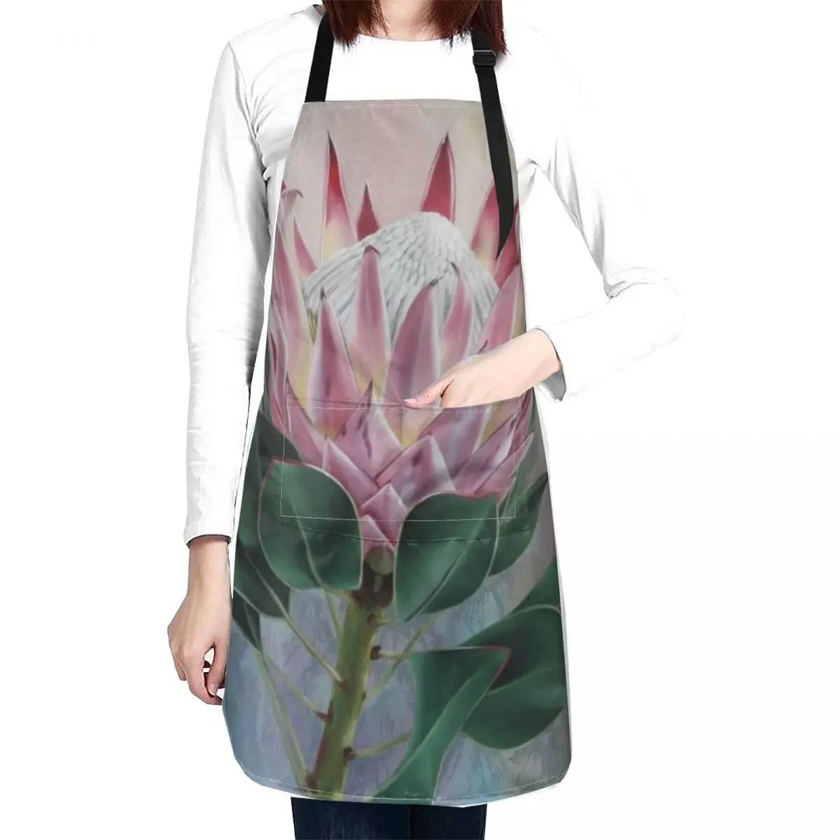 The King Protea Apron Kitchen Korean waiter Apron