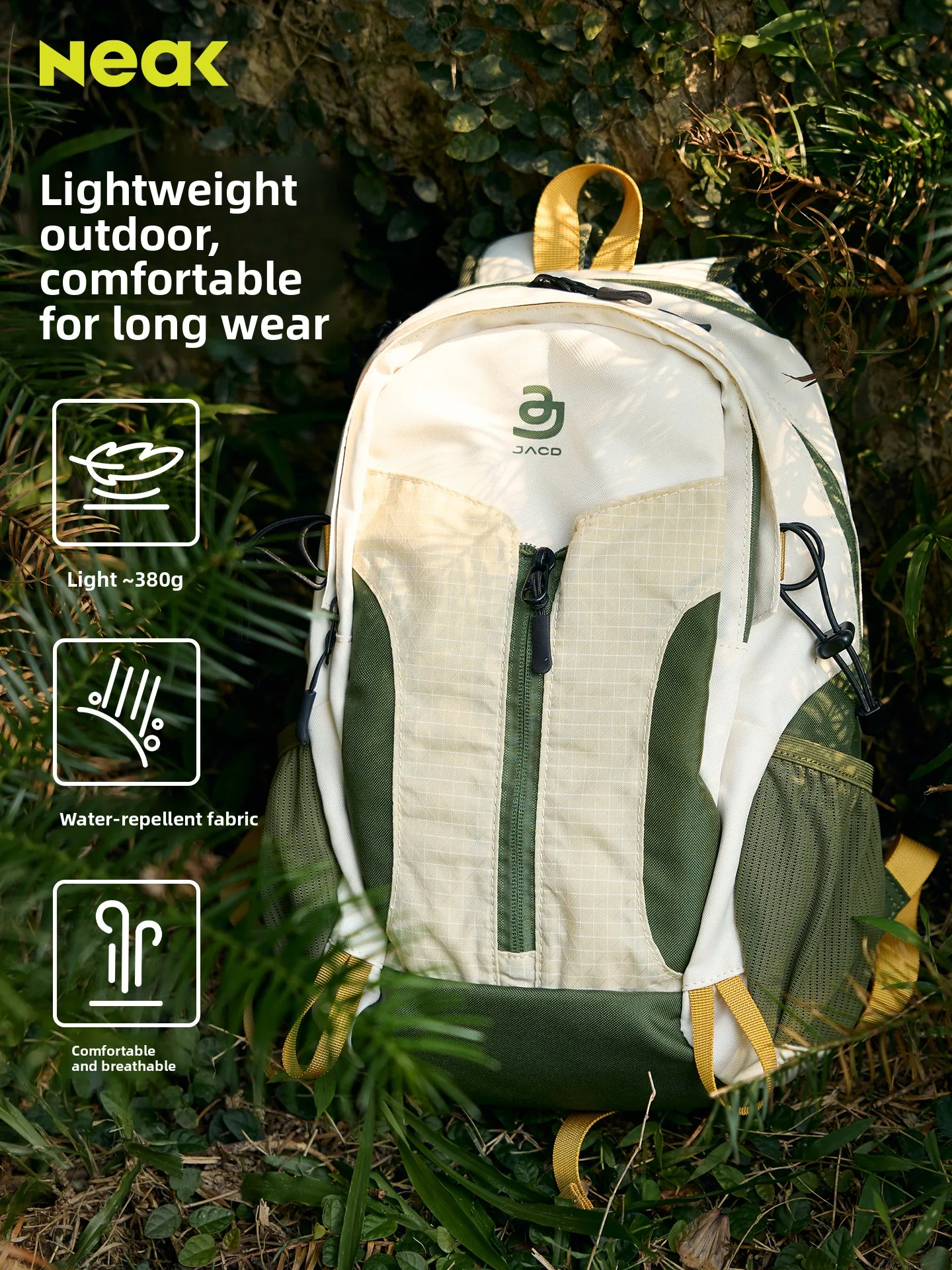 NEAK Lightweight Outdoor Sports Backpack for Women 2026 New Style Versatile Travel Hiking Bag round Shape Zipper Closure
