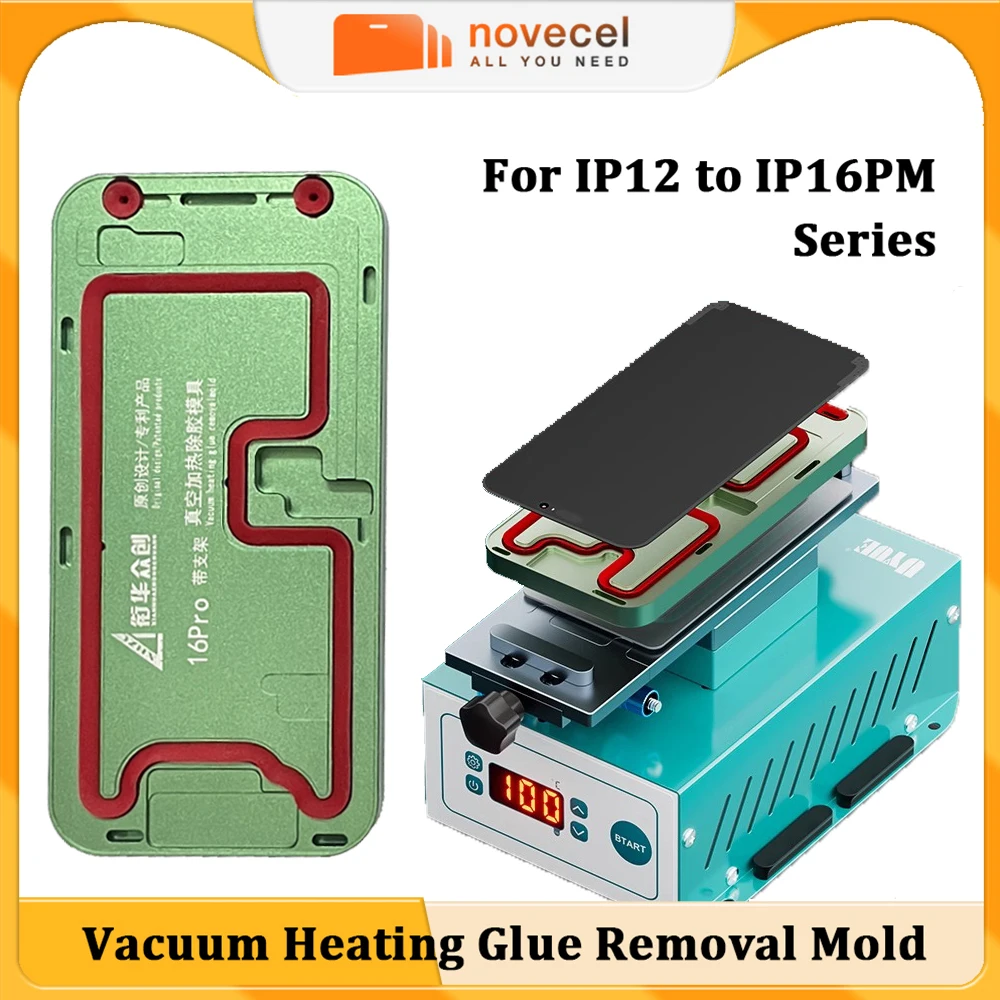 

XHZC Vacuum Heating Glue Removal Mold For iPhone 16Pro 15 14 Plus 13 Mini 12 Pro Max LCD Display Screen OCA Glue Cleaning Mould