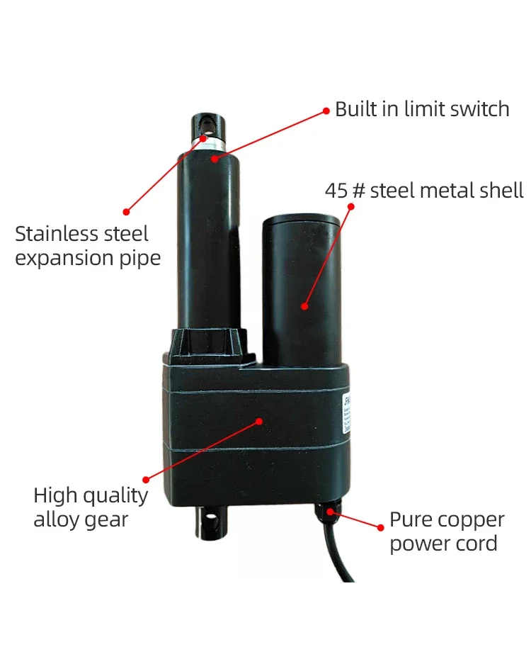 Factory Professional Ip65 Grade Waterproof 12v 24v Magnetic Linear Actuator With Hall Sensor or Potentiometer