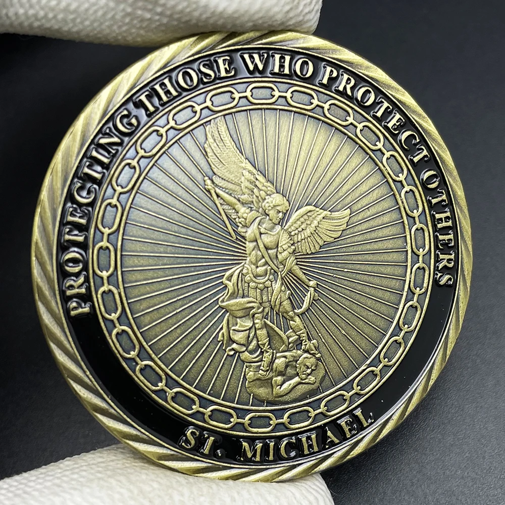 US FBI Special Agent Challenge Coin Collectibles ST. Michael Protecting Badge Honorary Medal Retro Bronze Coin Souvenir