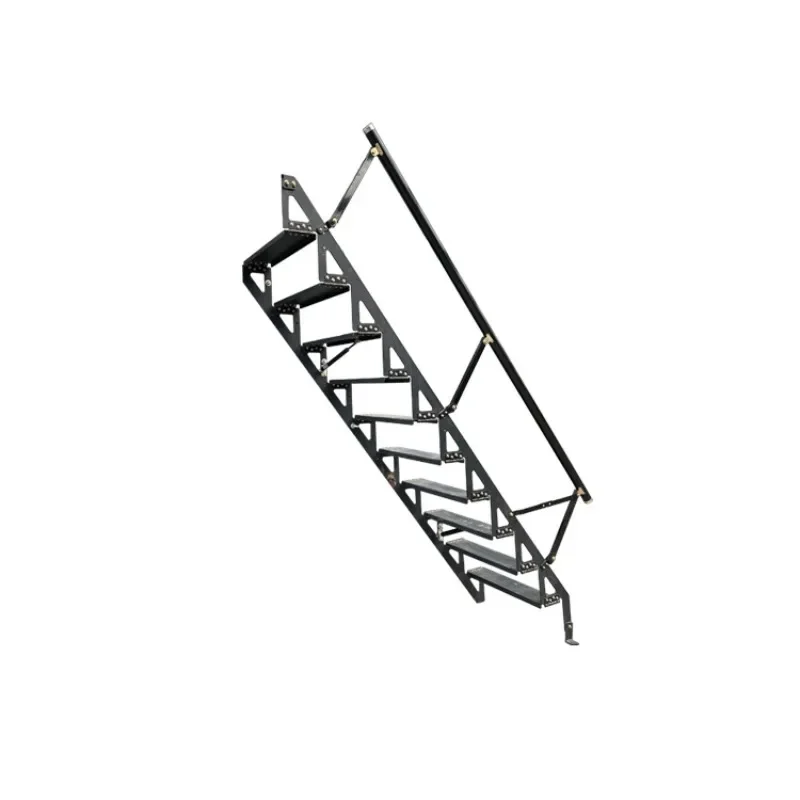 Folding stairs against the wall, going up stairs for home use