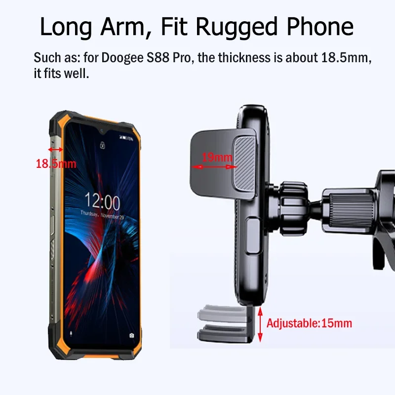 Sucker Car Phone Holder for Blackview BV9300 BV8900 BL8000 BL9000 Pro/Cubot KingKong 9 ES X AX Star 2 Ace 3 Rugged Phone Stand view 2