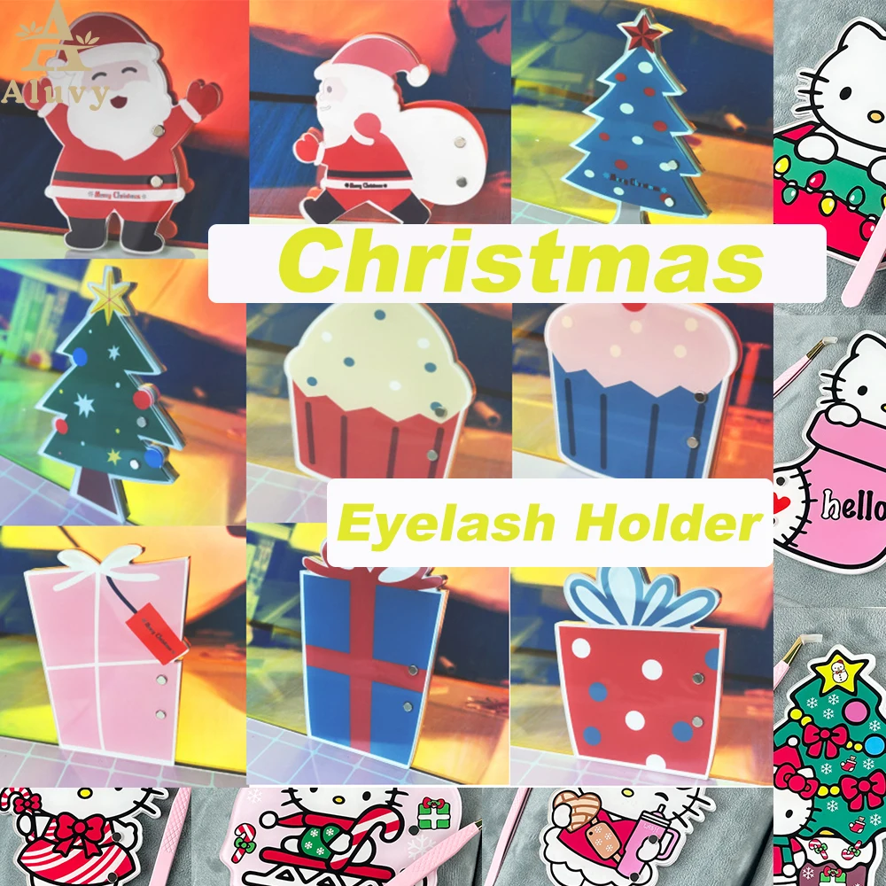 Christmas Colorful Acrylic Lash Pallet Magnetic Suction False Lashes Tray Holder Acrylic Eyelash Extension Display Lash