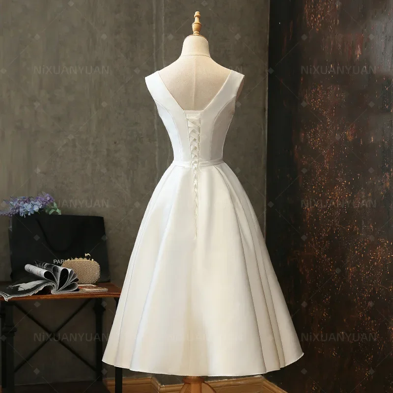 Customized Formal Dresses Vintage Dress Short Wedding Dresses for Women Bride Luxury Robe Simple Romantic Wedding Dress Novias