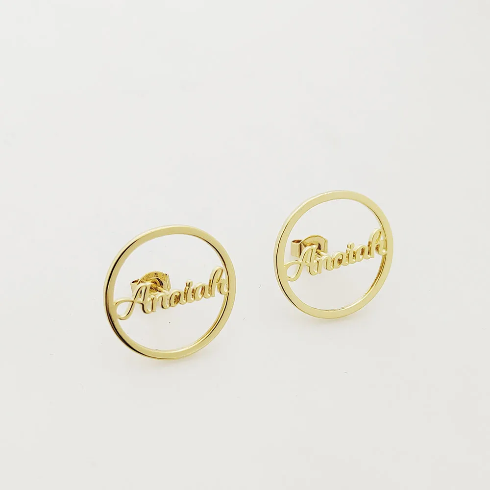 DODOAI 2024 New 20mm Custom Name Hoop Earrings, Any Name Available,Personalized Earrings, Gold Letter Name Earrings for Women