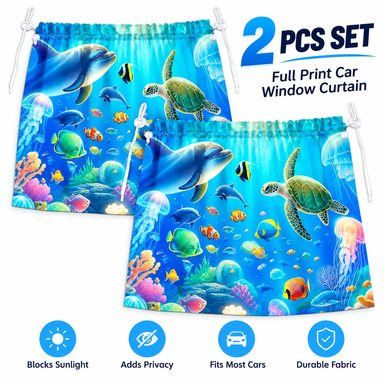 2Pcs/set Custom Photo Car Sunshade Curtain Heat Insulation Absorption Suction Cup Type Automobile Window Blind Car Accessories