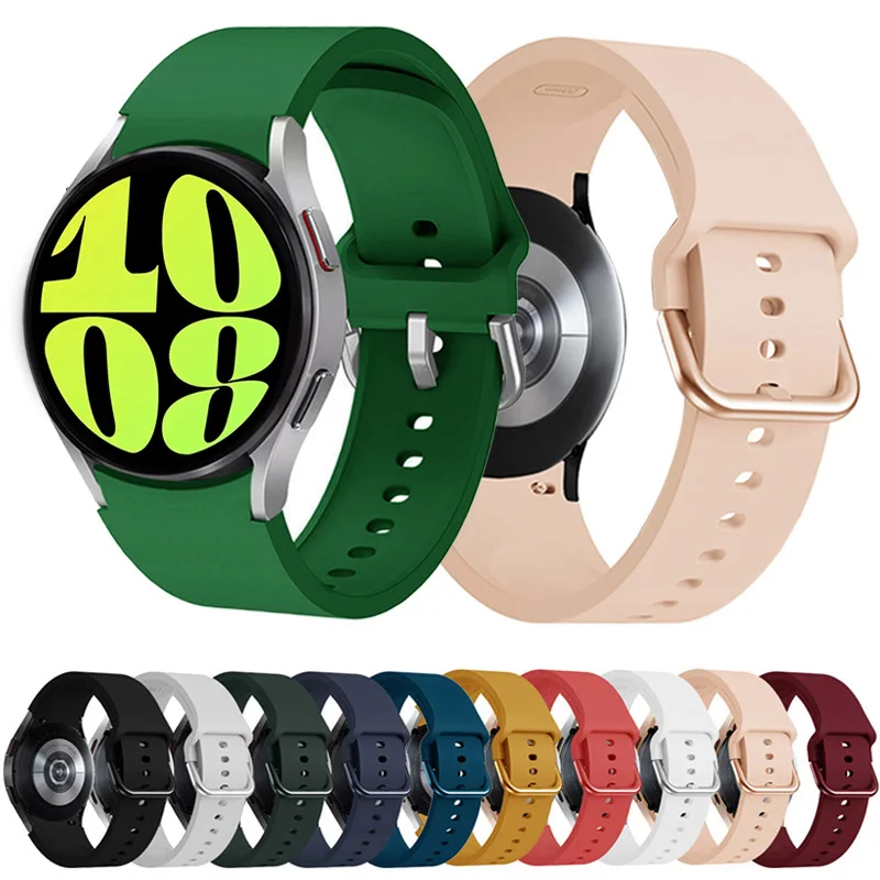 20mm watch Strap For Samsung Galaxy Watch 7/6/5/4 44mm 40mm Silicone Bracelet Galaxy Watch 6 classic/5 pro 47mm 45mm 46mm band