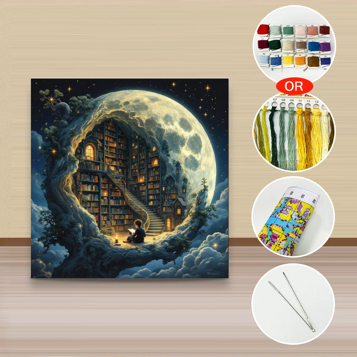 1 Stück 40x40 cm/15,74 Zoll, 11CT/14CT Kreuzstich-Set, DIY Valentinstagsgeschenk, Stickerei-Set für Feste, Tiermotiv – Detail 3