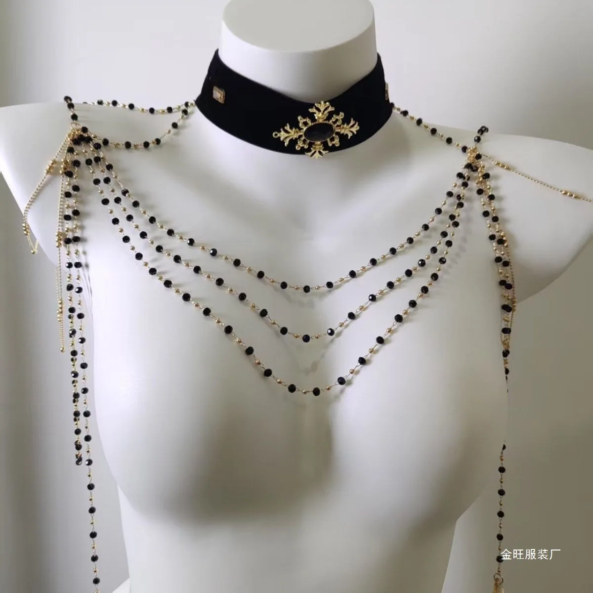 

Европейское и американское ретро ожерелье с кисточками, шариковая цепочка на плечо, модная многослойная цепочка, украшения для тела, металлические сексуальные аксессуары