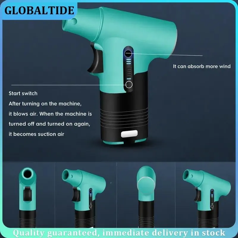 3000mAh 7.4V 130000RPM Brushless Jet Fan Super Strong Blower 3 Speed Dual Purpose Turbo Powerful Air Blower Suction