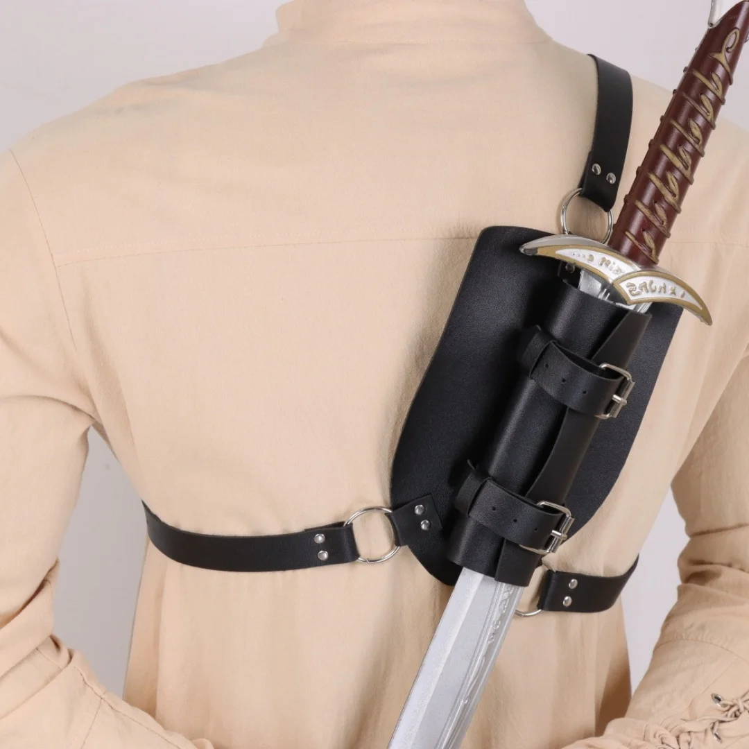 

Viking Knight Steam PU Leather Swordcase Renaissance Belt Accessories Halloween Dress up Props