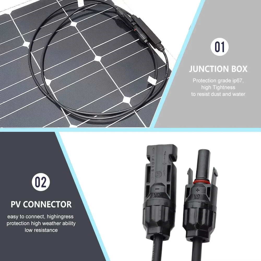 PowMr 10 واط 40 واط 60 واط لوحة طاقة شمسية 18 فولت شاحن بطارية المزدوج USB مع التخييم في الهواء الطلق الخلايا الشمسية للهاتف سيارة يخت RV التنزه الولايات المتحدة خلية #4