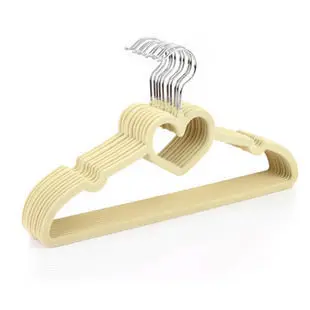 Colorful Velvet Clothes Hangers, Loving Heart Velvet Coat Hanger, Non-Slip Heart-Shaped Multifunction Hangers, 5 PCs/Lot