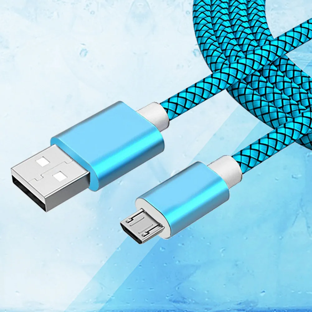 

1-метровый синий нейлоновый плетеный кабель Micro USB для зарядки и передачи данных (2.1A), совместимый с большинством телефонов