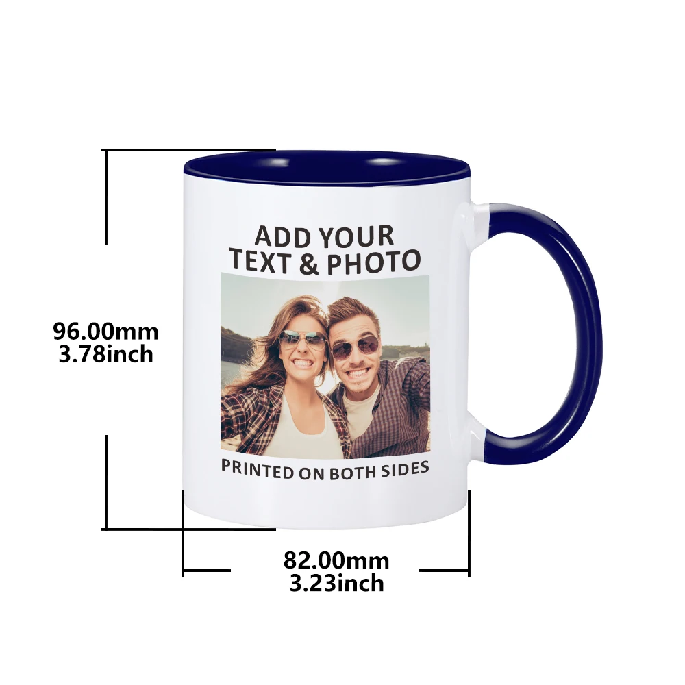 Custom Coffee Mug with Name Photo Ceramic Mug Personalized Logo Own Text Couple Memento Milk Cup Boyfriend Valentine\'s Day Gift