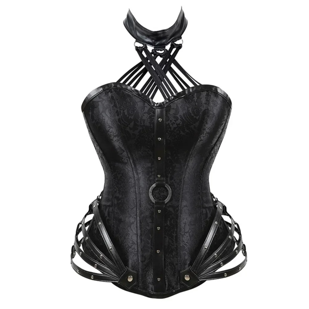 Steampunk Corset Top Women Gothic Punk Overbust Corsets and Bustiers Medieval Retro Corselet Halloween Pirate Cosplay Costume