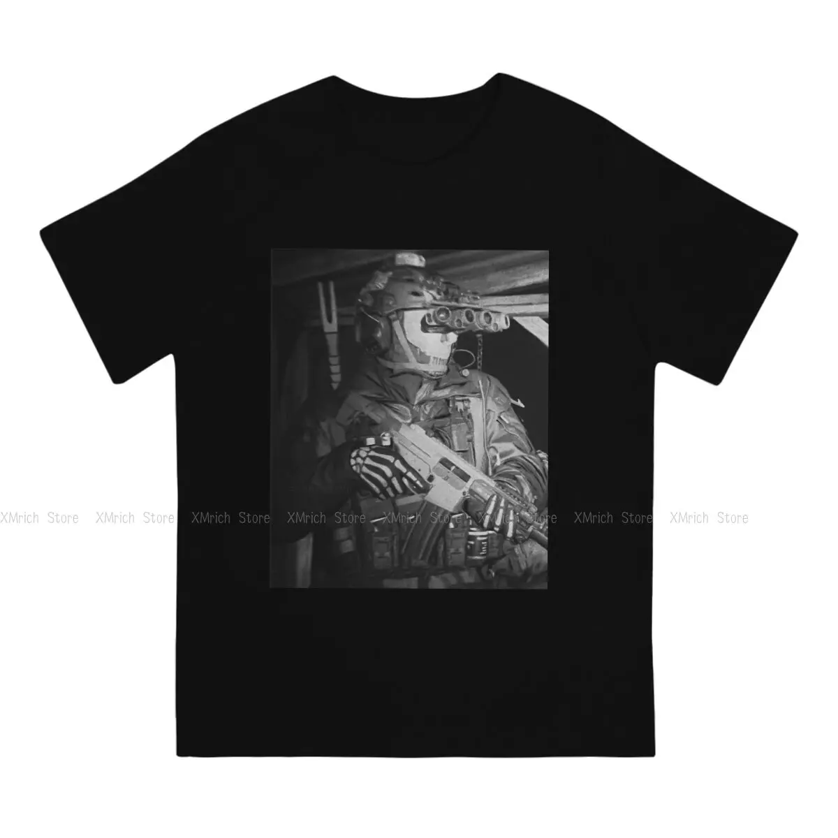 Men's Ghost MWII T Shirts Call Of Duty Modern Warfare II Pure Clothes Vintage Short Sleeve Crewneck Tee Shirt Gift Idea T-Shirts