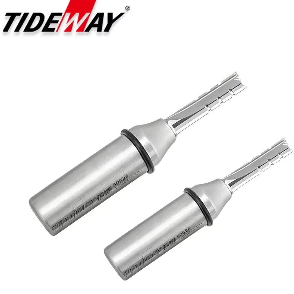 Tideway 1/2 Shank 3 Flutes Cutting Straight Router Bit TCT Cutters Woodworking CNC Trimming Slot Bits Milling Cutter for Wood