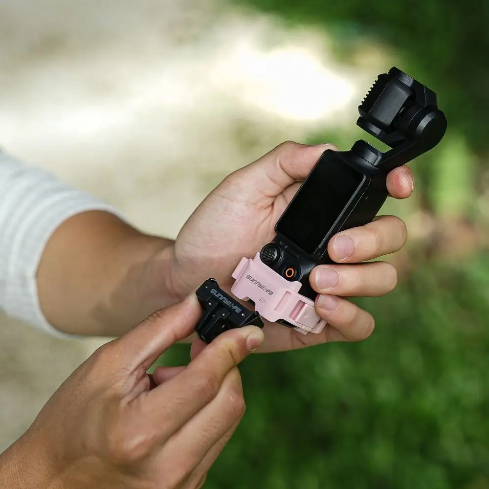 Quick Release Expansion Adapter Multi-Interface Foldable Frame Bracket with Cold Shoe 1/4 Screw Hole for DJI Osmo Pocket 3