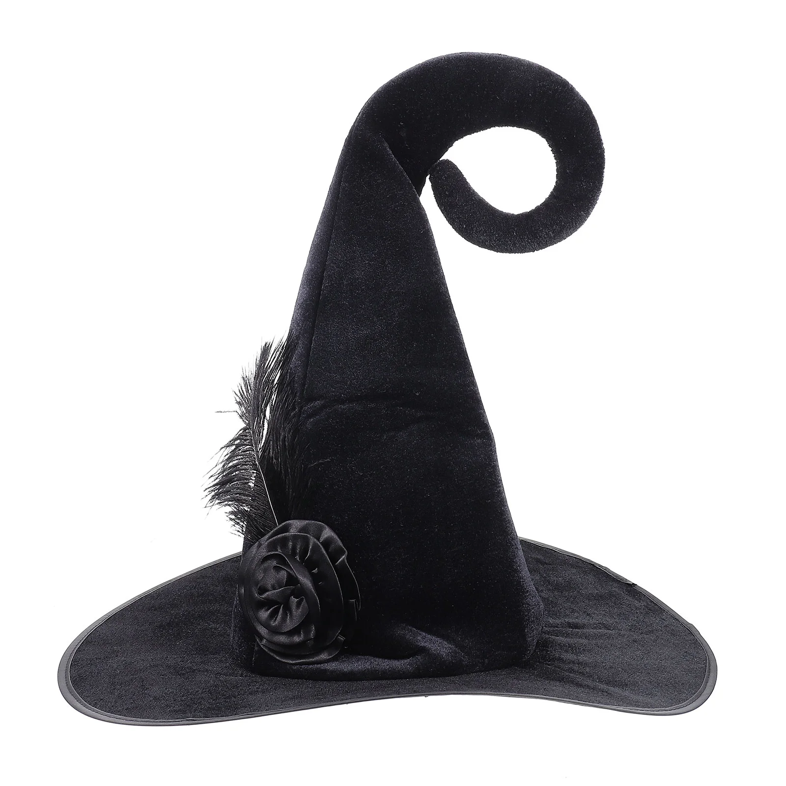 Performance Hat Hats Masquerade Witch Prom Halloween Flannel Wizard Costume Child Rose