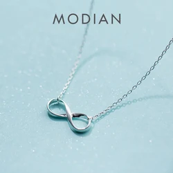 Modian New Silver 925 Romantic Infinite Love Pendant Necklace Pendant for Women Sterling Silver Chain Female Fashion Jewelry