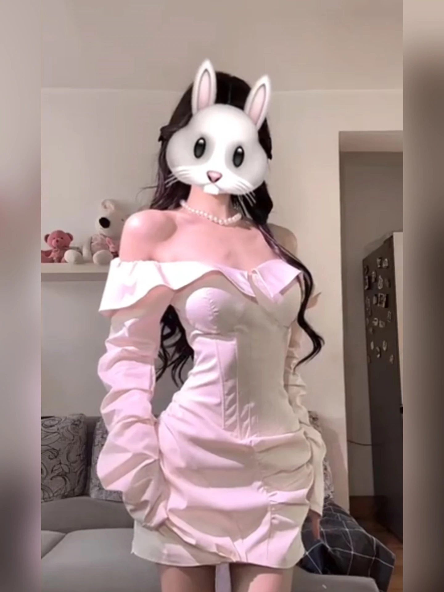 

XZY plus Size Pure Desire Spicy Girl One oulder irt Collar Dr Women Winter Pleated Waist Cinched Bodycon Skirt