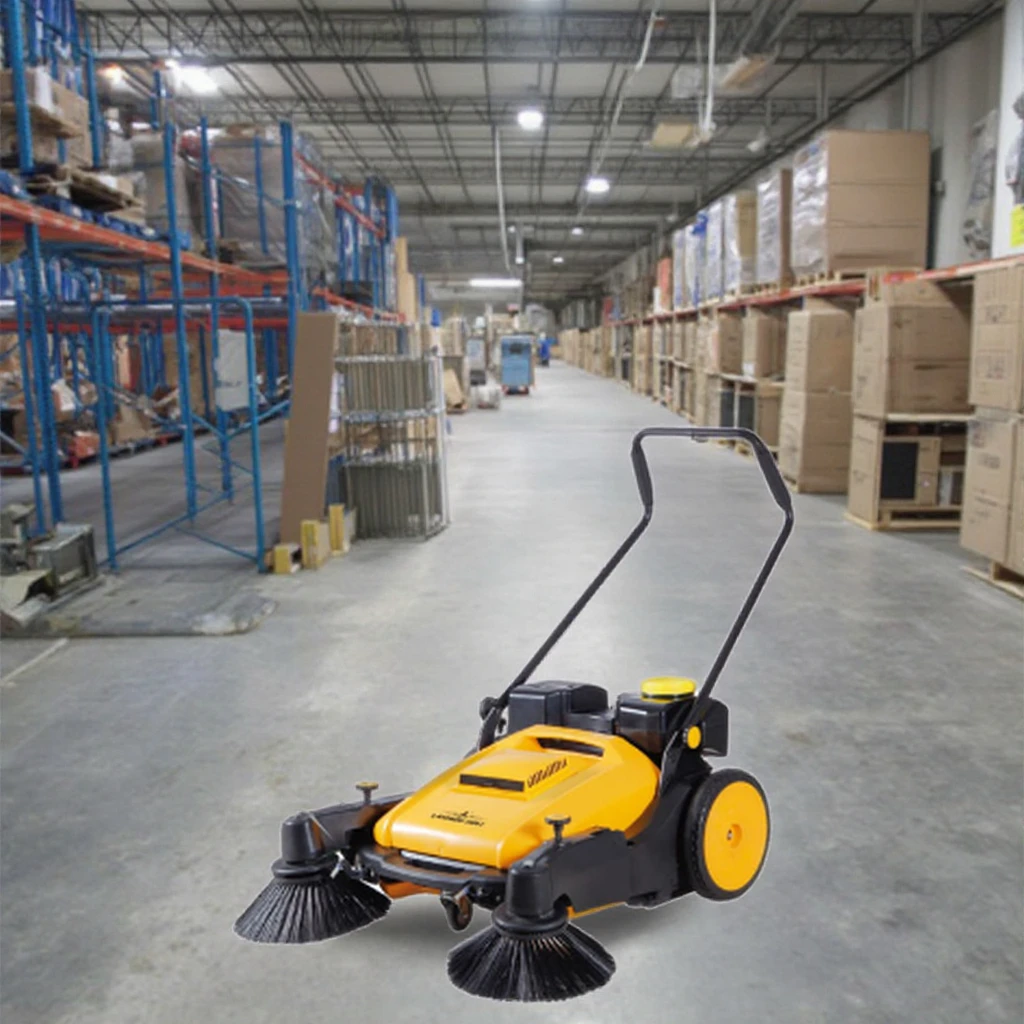 Nova vassoura elétrica de 48v, máquina industrial de limpeza de calçada e piso de estrada com componentes de escova fortes