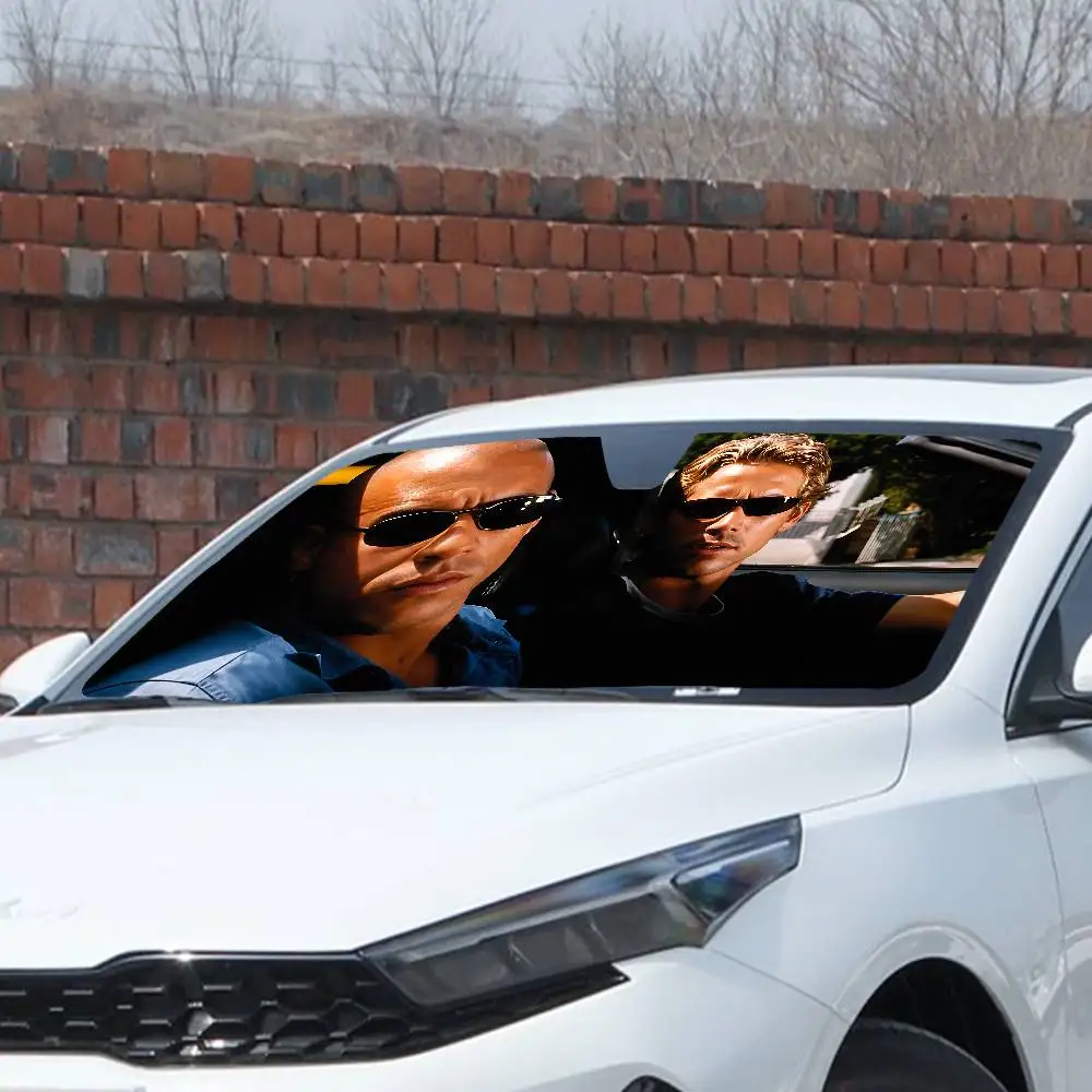 F-Fast And F-Furious Car SunShade Windscreen Front Window Visor 70x130cm Sun Visor Solar Protect Plaid Gift Novelty Car - view 3