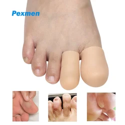 Pexmen-Silicone Toe Caps, Protetores Toe Soft, Almofada, Blister, Calos de milho, Corrida, Caminhada, Stop Pain, 2pcs