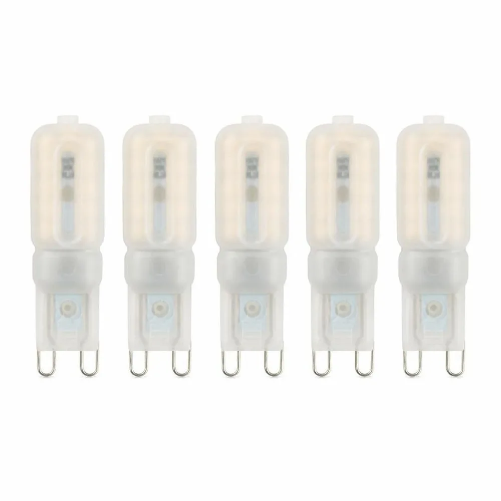 5 Pack Long Lifespan T4 LED Light Bulb G9 Dimmable Bulb 5W Frosted Shell LED Bulb Ceiling Fan