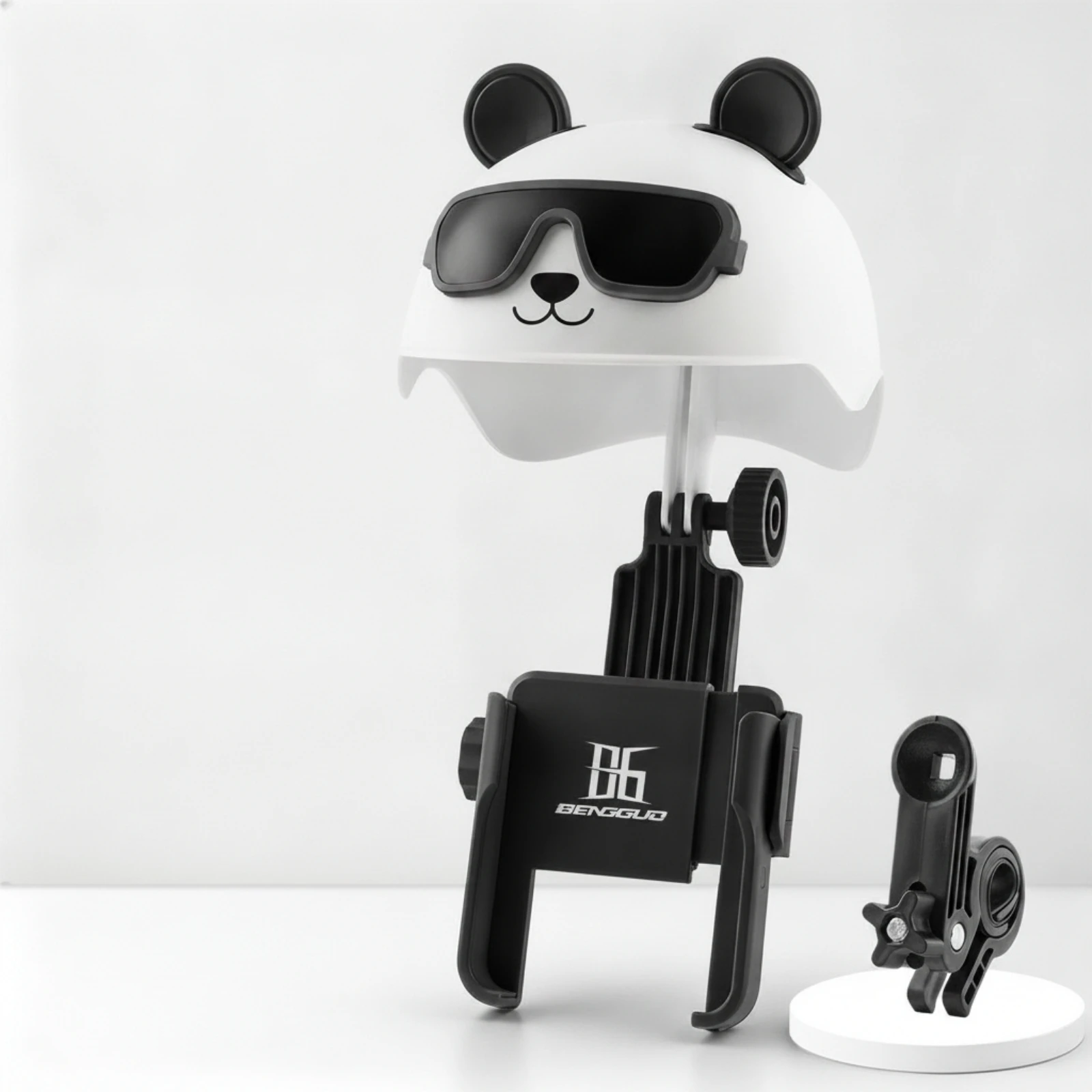 ミニヘルメットサンシェード付き電話ホルダー-取り付け簡単-ヘルメットシェード付き電話ホルダー-調整可能で安定性があり、オートバイの運転手に最適