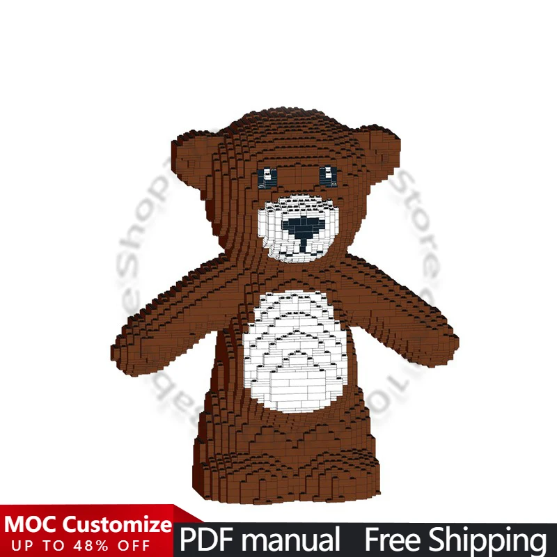 

5273 детали, конструктор MOC «Медведь» на заказ, модульный, простой креативный дизайн, популярный, DIY, игрушка, рождественский подарок