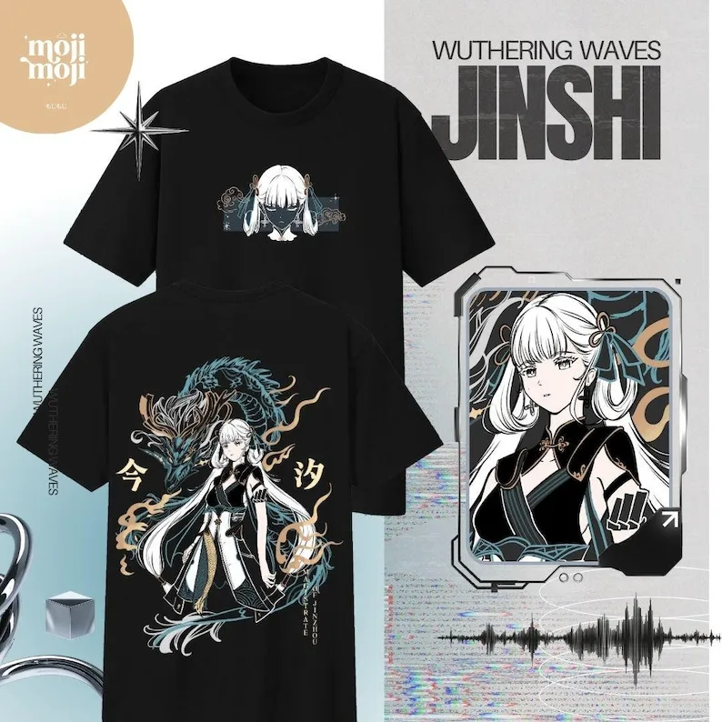 JINSHI Wuthering Waves Shirt Fan Merch Wuthering Jinshi Magistrate of Jinzhou Merch Jue Dragon Shirt Gift for Gamers Gaming Shir