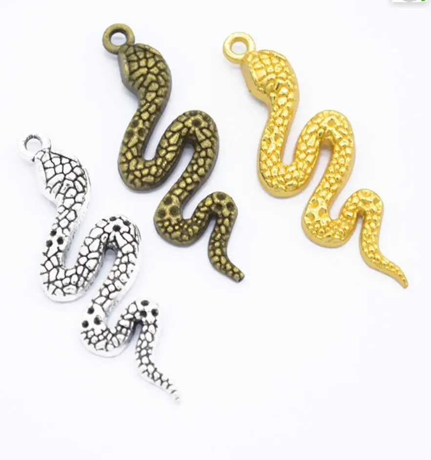 60pcs 43x15mm Antique Silver Color Snake Charms DIY handmade necklace bracelet charms Jewelry Making finding F0138