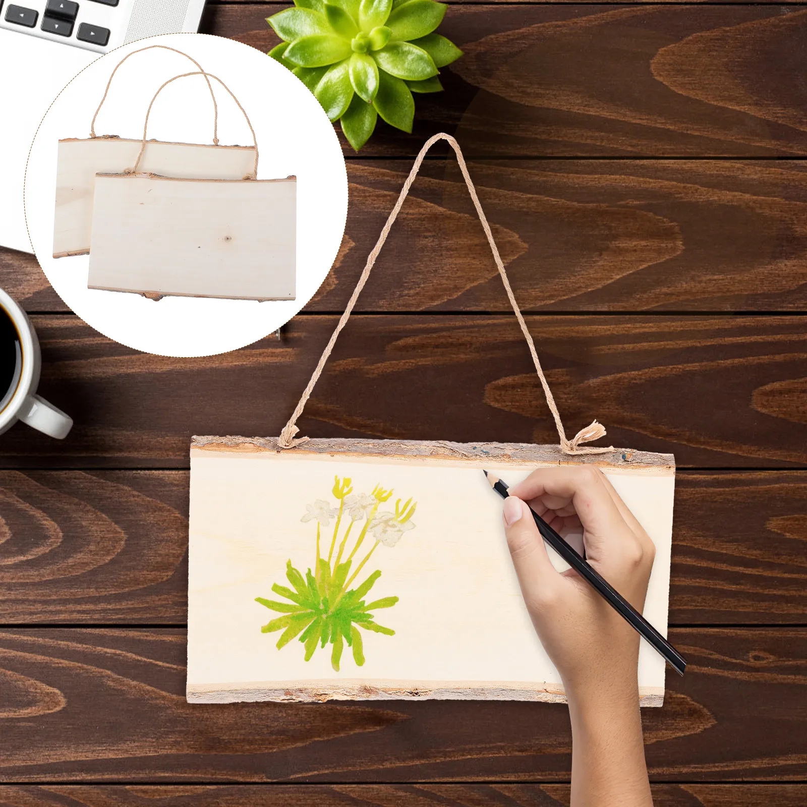 2Pcs Wooden Wall Hanging Board Creative Blank Design for Personalized Drawing Painting Writing Kids Art Projects Wall Display