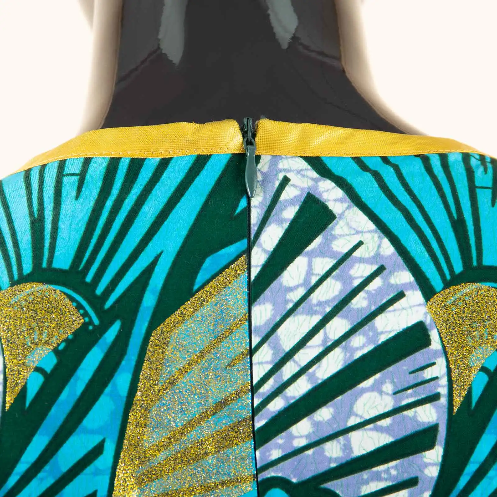 الزي الأفريقي للنساء أنقرة طباعة ساحة طوق كم كامل طول الأرض فستان مع حزام Dashiki فستان الحفلات عادية