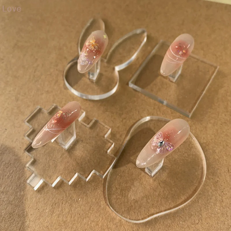 [L&P] حامل حامل عرض الأظافر الشفاف، نصائح التدريب على الممارسة، حامل عرض فن الأظافر بقاعدة أكريليك